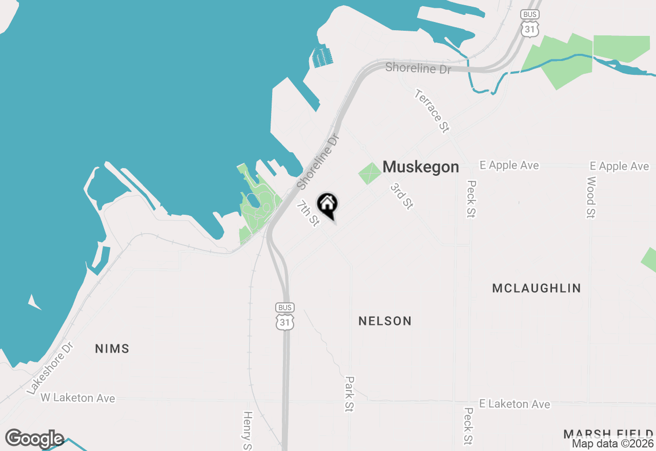 Map of 531 W Webster Avenue, Muskegon, MI 49440