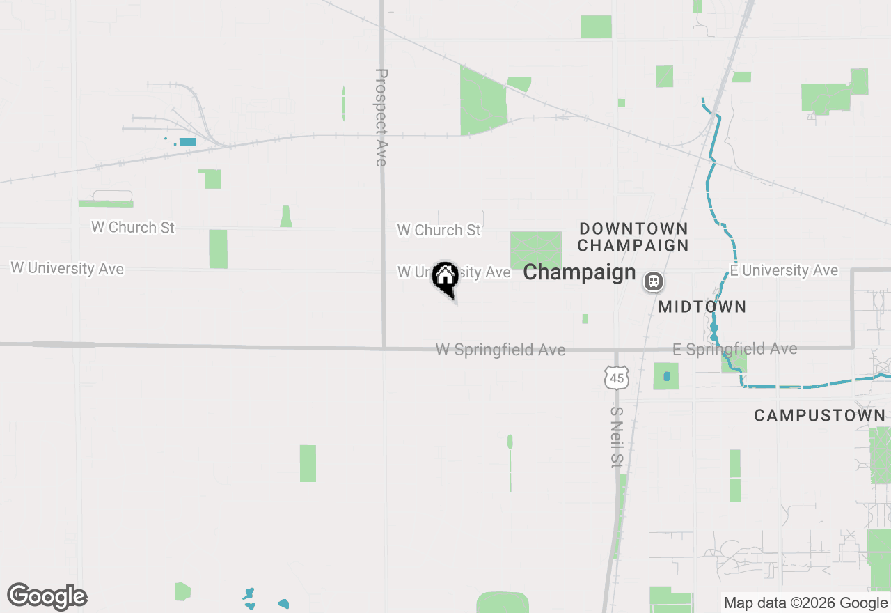 Map of 620 W White Street, Champaign, IL 61820