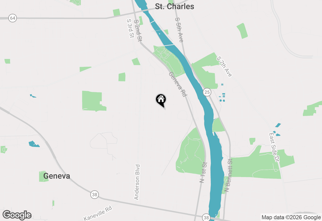 Map of 1225 Ash Street, St. Charles, IL 60174