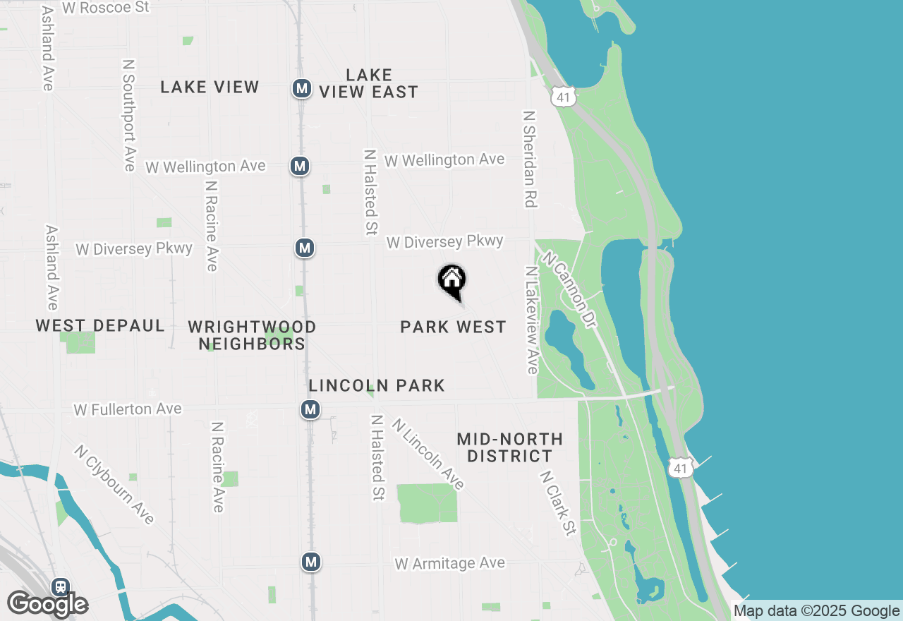 Map of 632 W Wrightwood Avenue #4W, Chicago, IL 60614