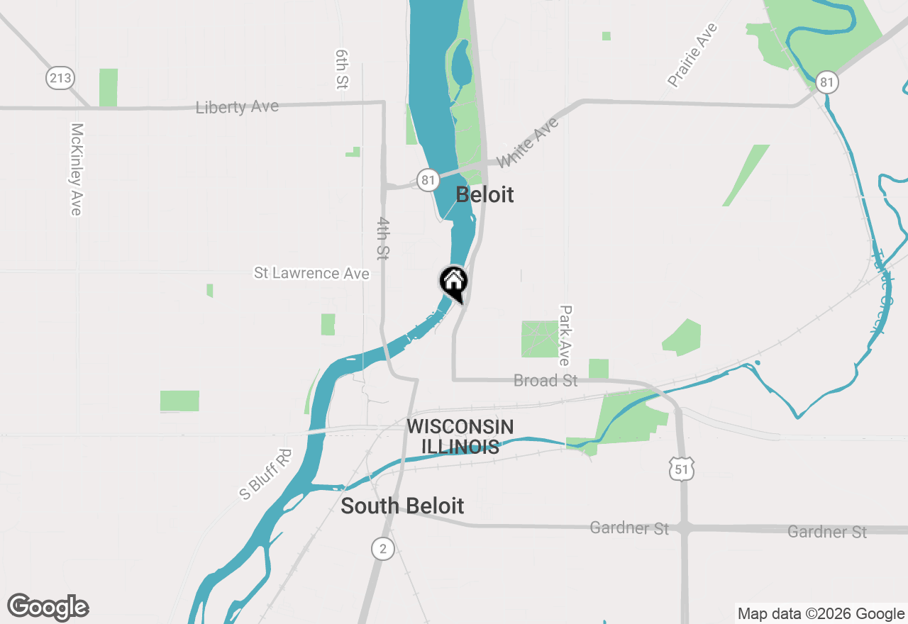 Map of 604 Pleasant Street, Beloit, WI 53511