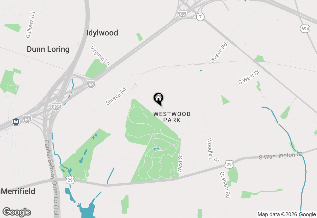Map of 7429 Westwood Park Lane, Falls Church, VA 22046