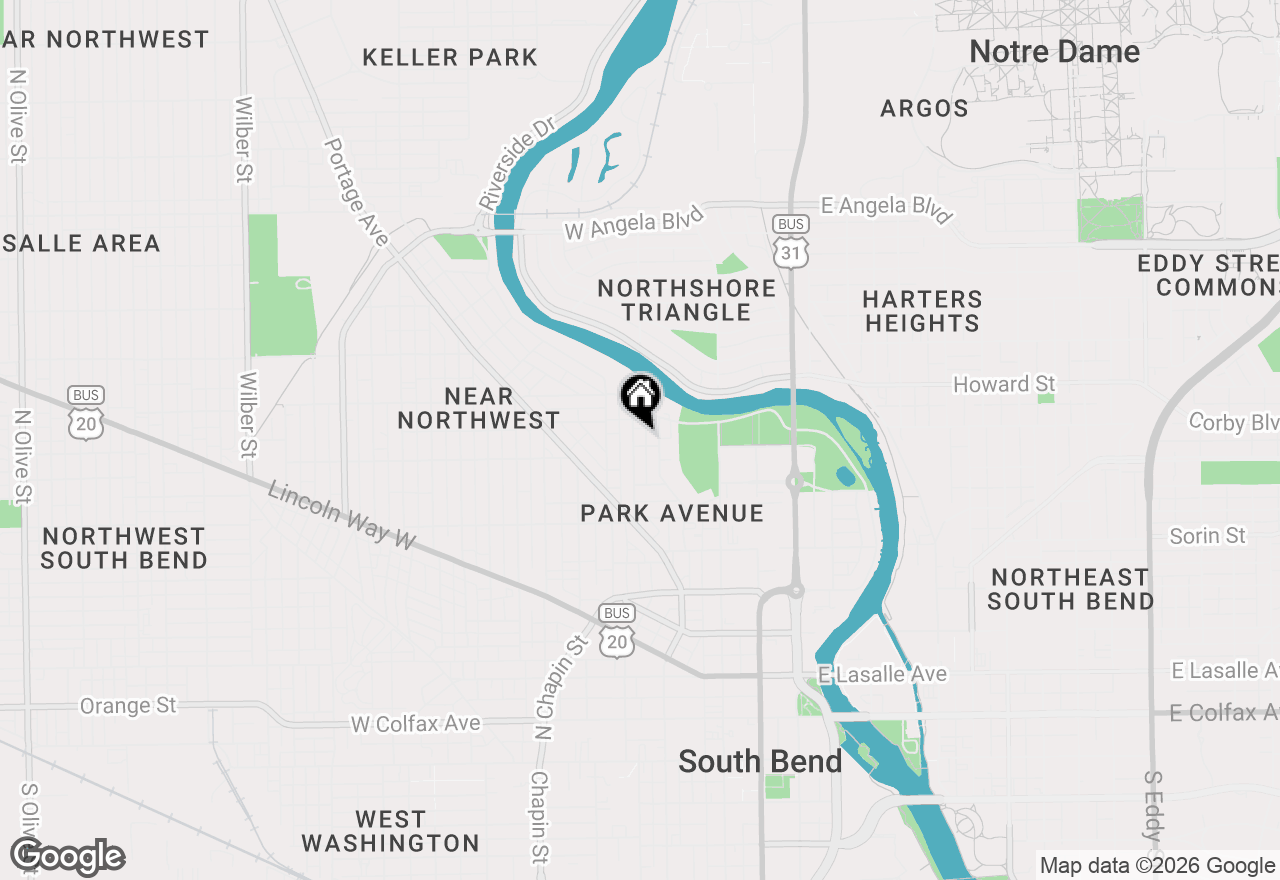 Map of 836 Forest Avenue, South Bend, IN 46616