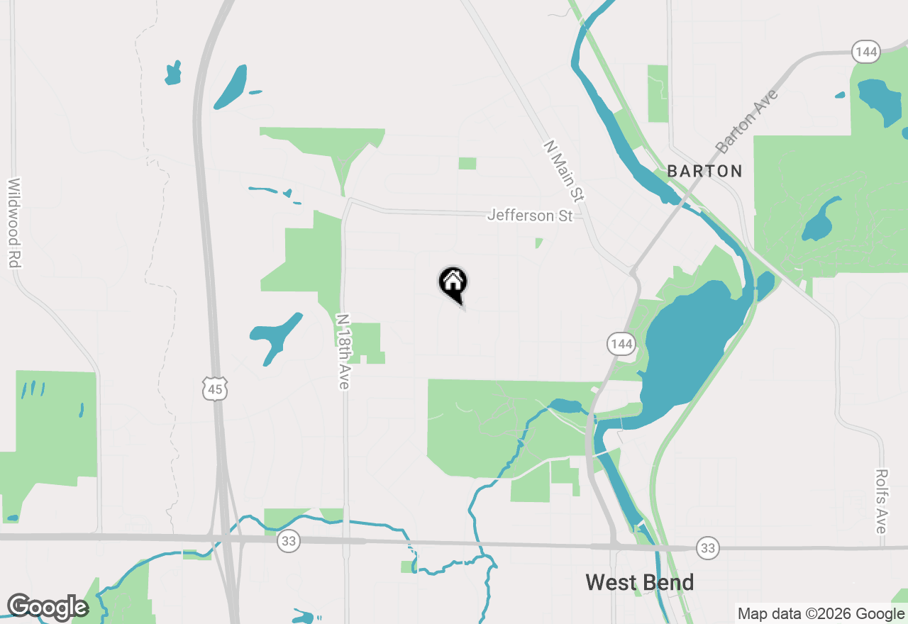 Map of 1324 N 13th Ave, West Bend, WI 53090