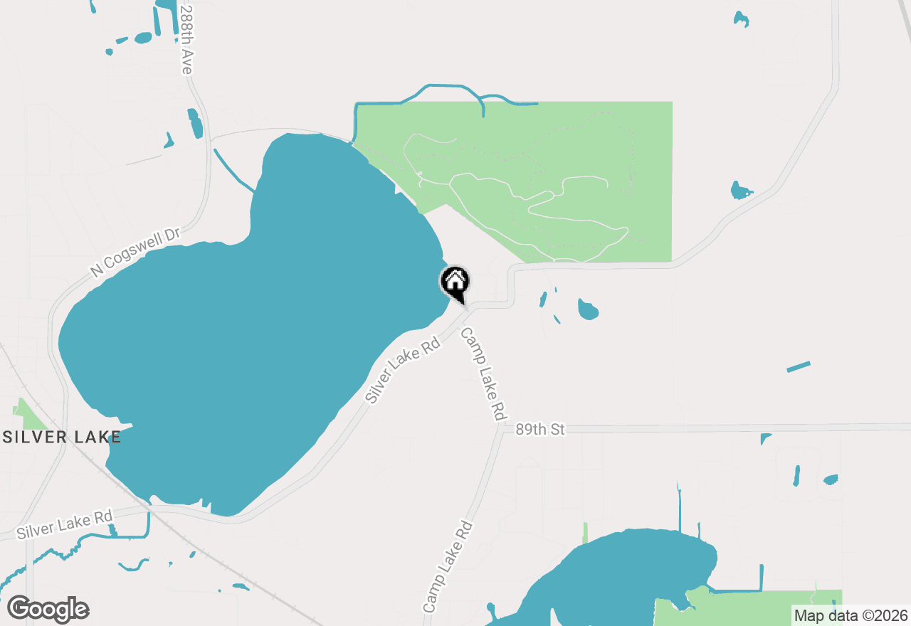 Map of 27452 Silver Lake Rd, Salem Lakes, WI 53168
