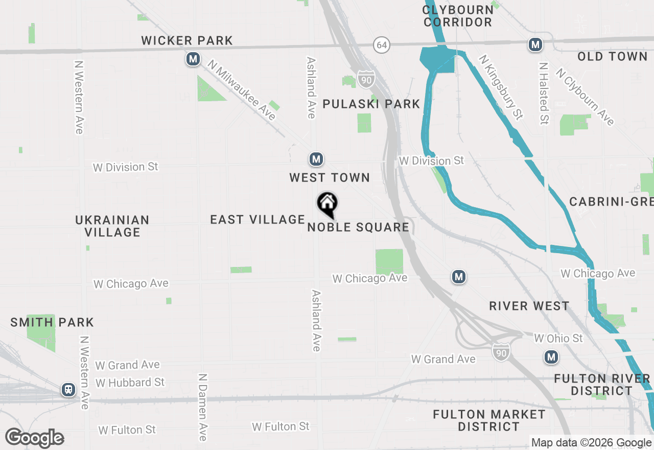 Map of 1537 W Augusta Boulevard #2F, Chicago, IL 60642