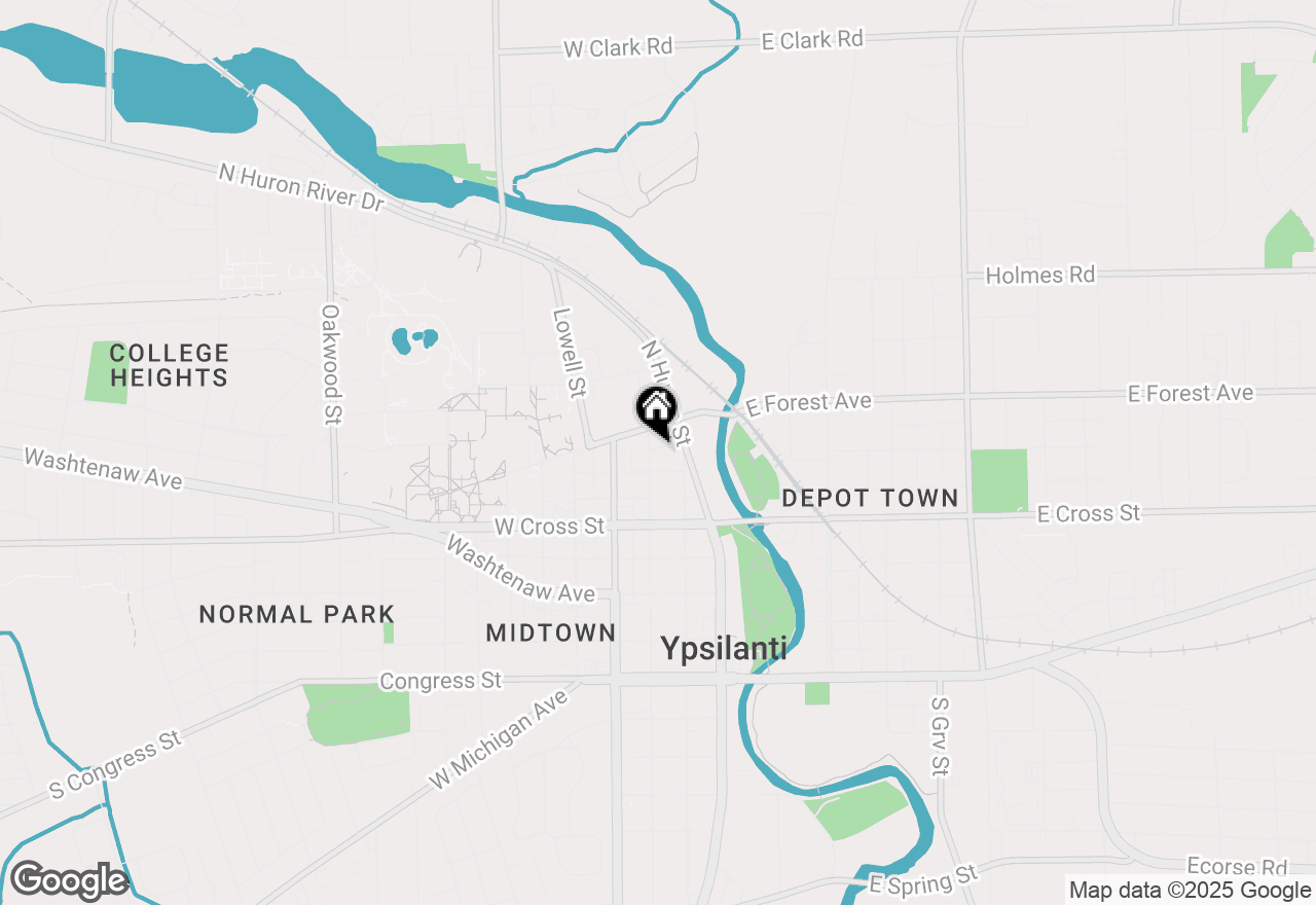 Map of 213 Arcade Street, Ypsilanti, MI 48197
