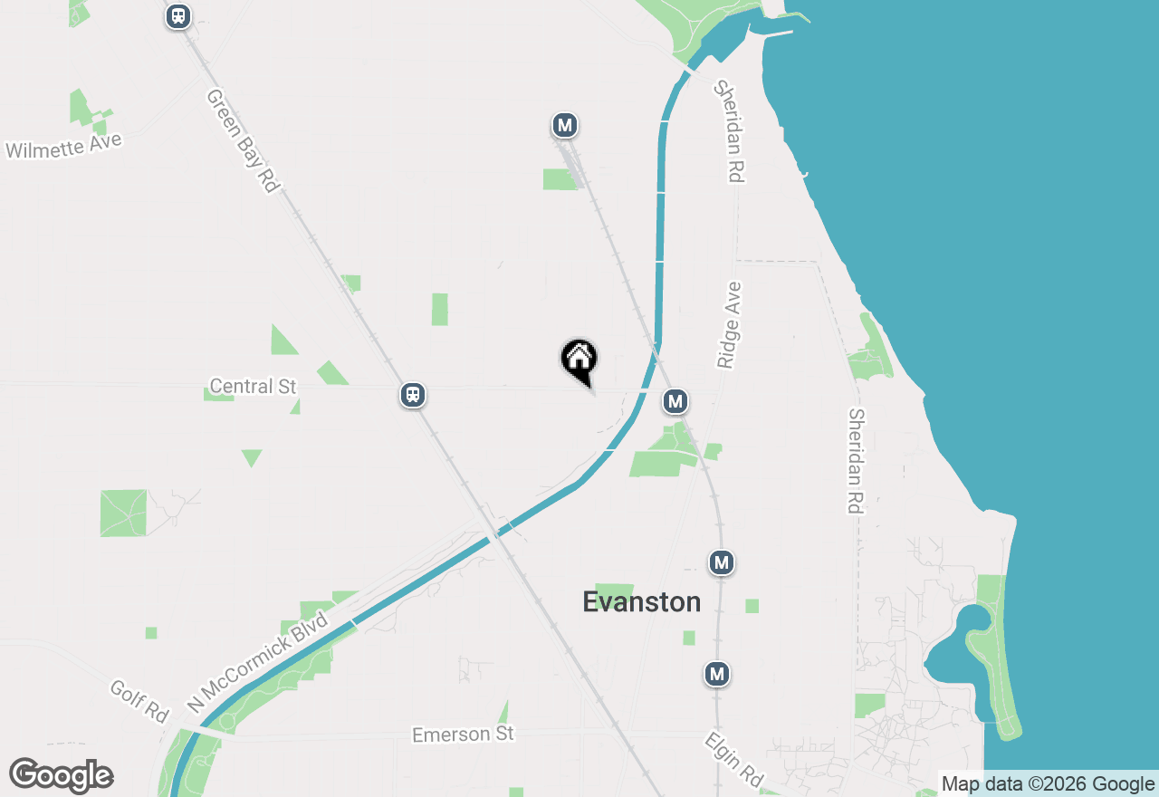 Map of 1314 Central Street #3N, Evanston, IL 60201
