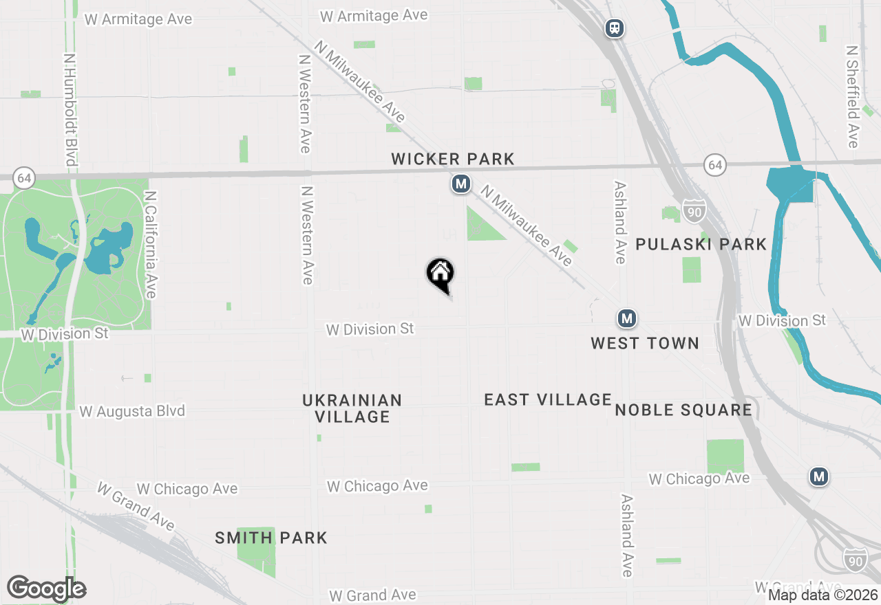 Map of 2042 W Crystal Street #2F, Chicago, IL 60622