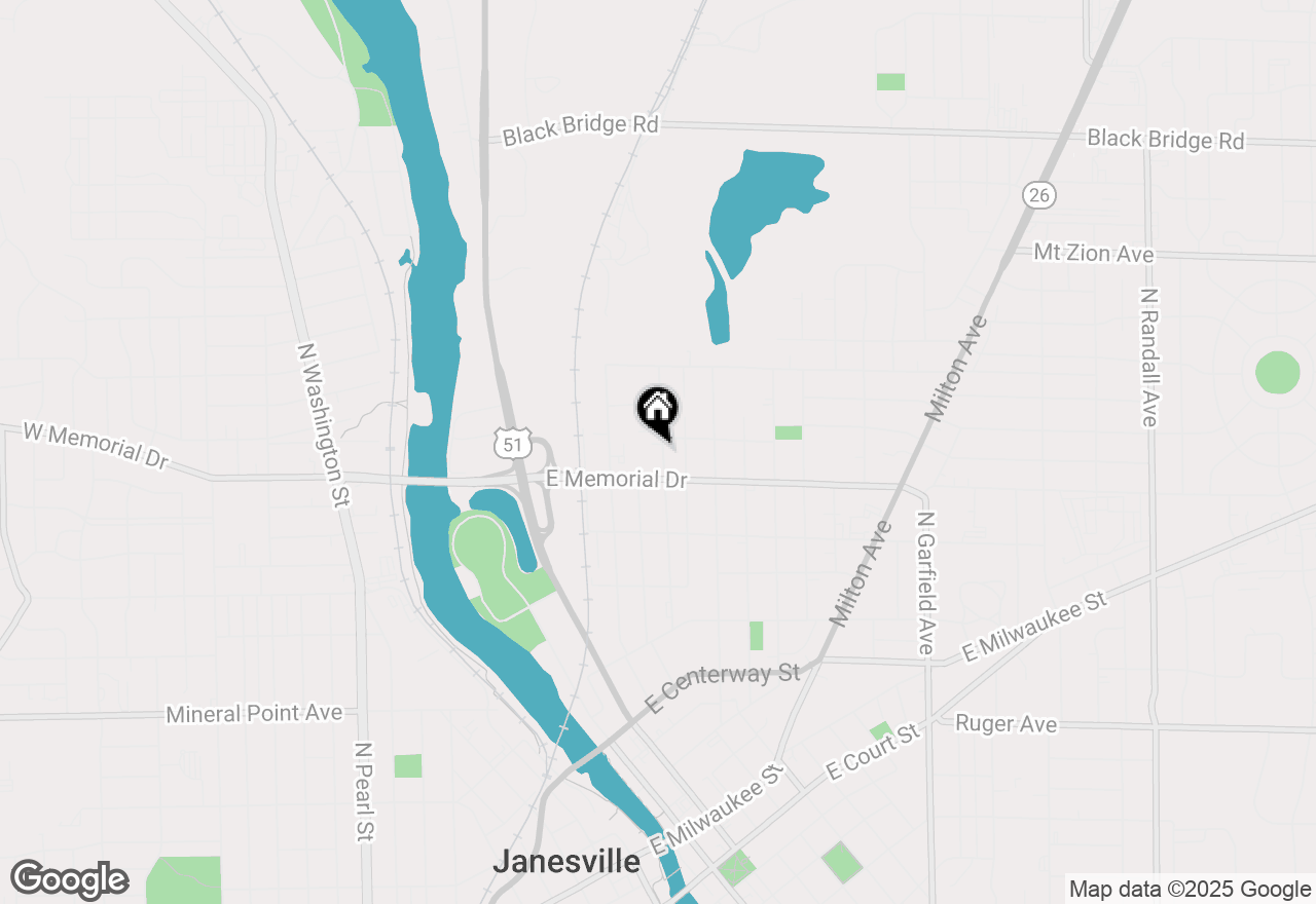 Map of 825 Sutherland Avenue, Janesville, WI 53545