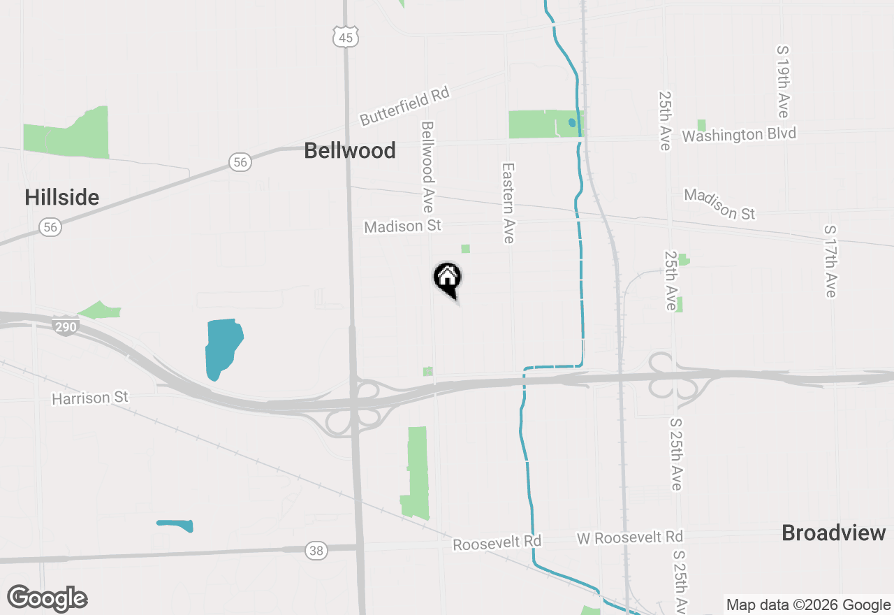 Map of 3608 Jackson Street, Bellwood, IL 60104