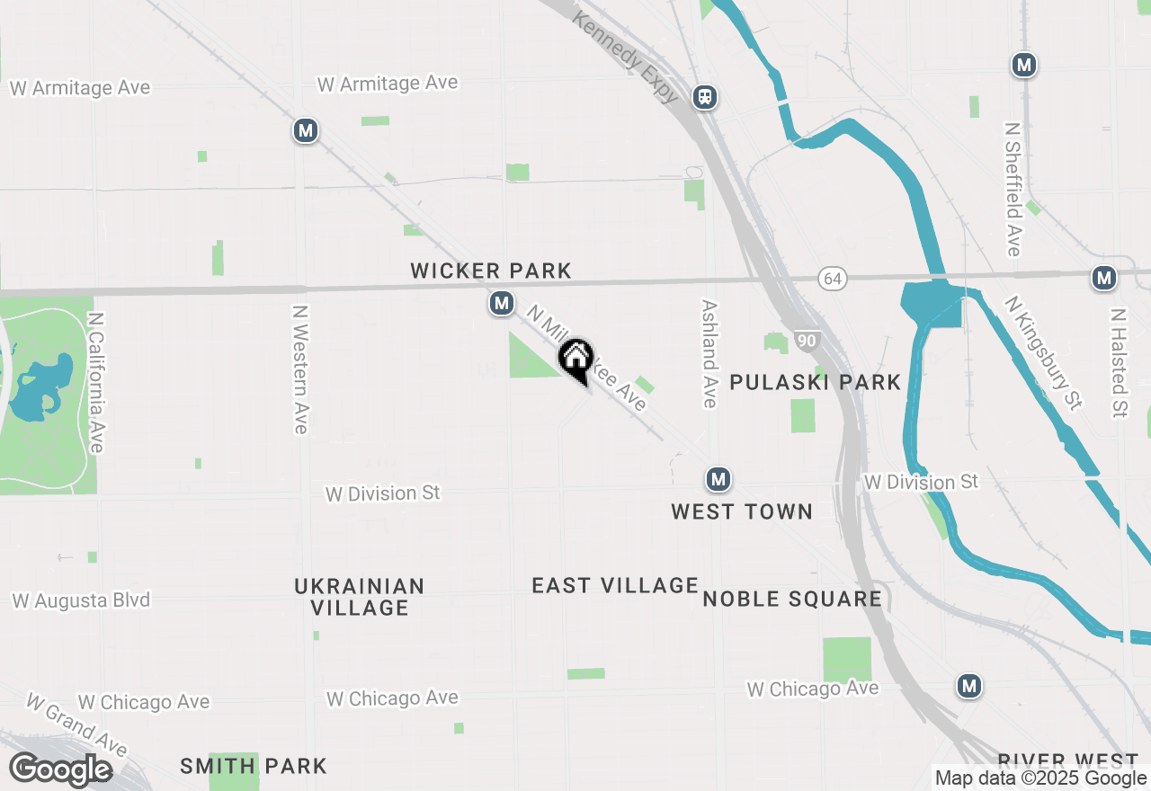 Map of 1354 N Wolcott Avenue #B, Chicago, IL 60622
