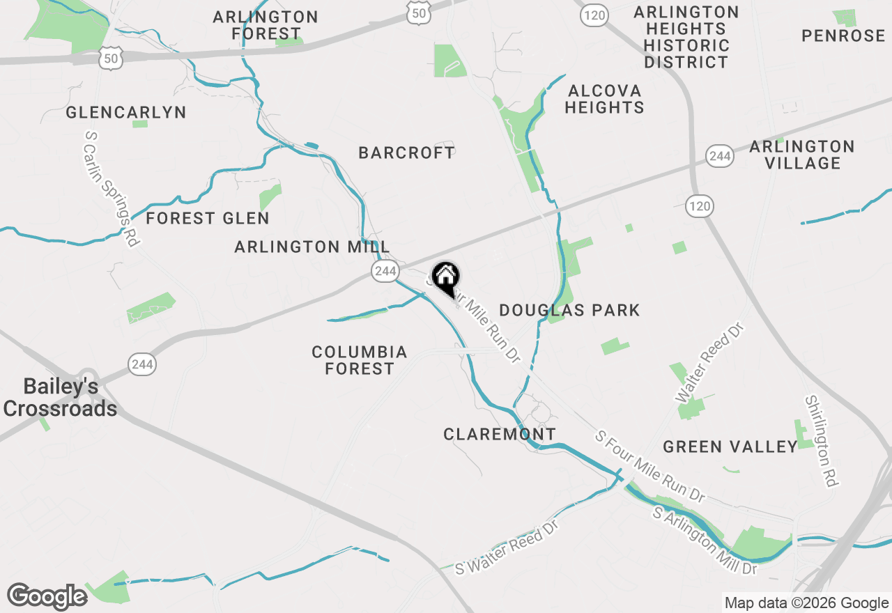 Map of 4600 S Four Mile Run Drive #238, Arlington, VA 22204