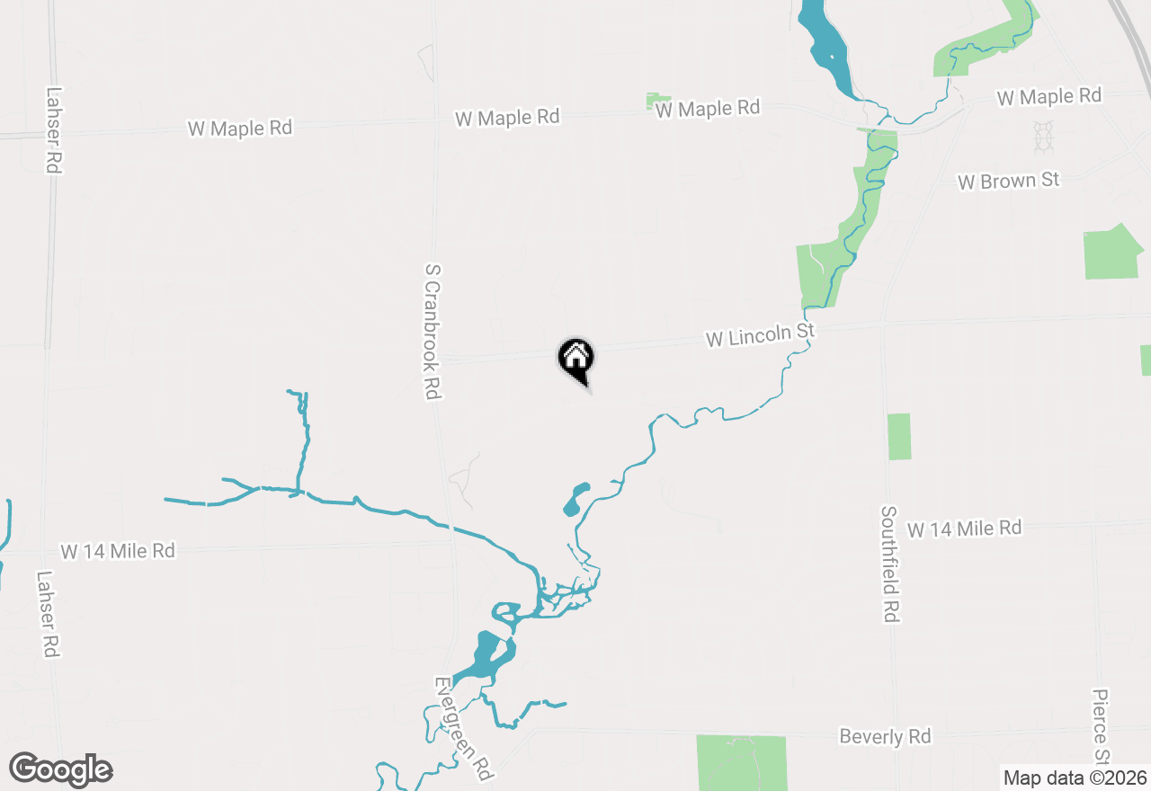 Map of 2010 Northlawn Boulevard, Birmingham, MI 48009
