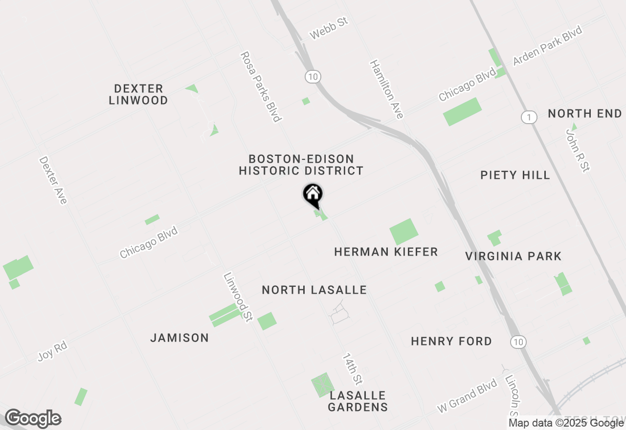 Map of 1945 Atkinson Street, Detroit, MI 48206