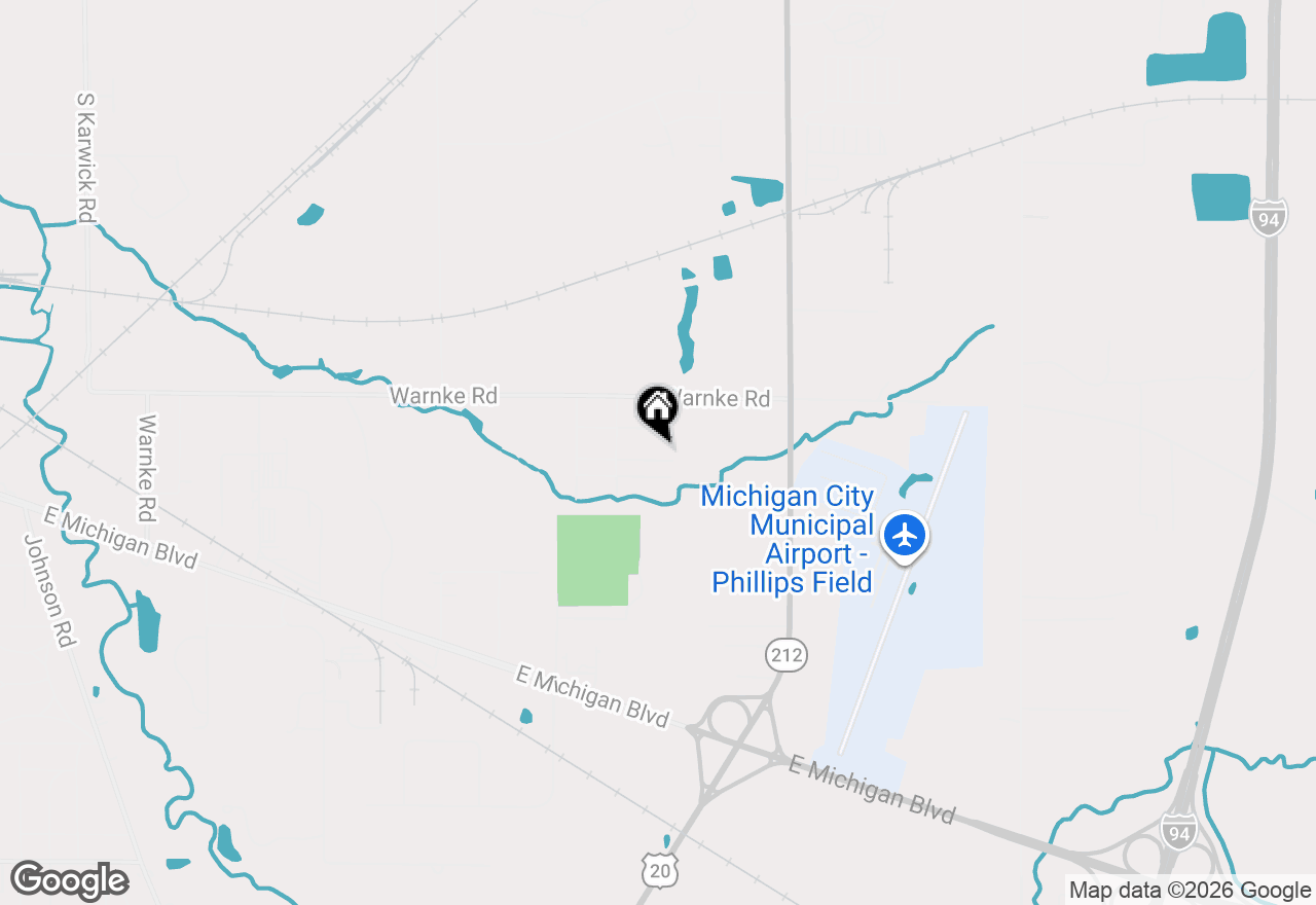 Map of 218 Woodsview Street, Michigan City, IN 46360