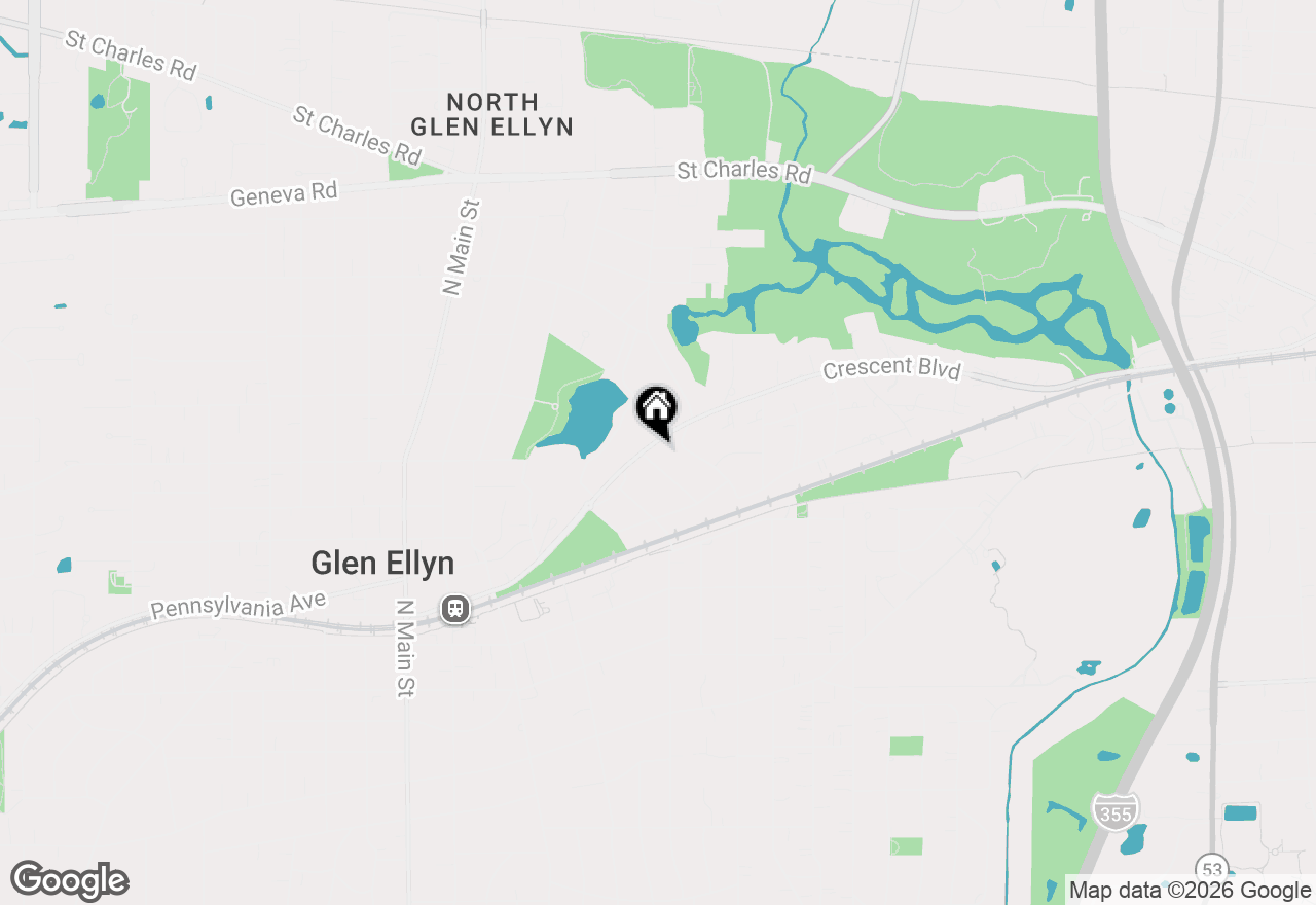 Map of 735 Crescent Boulevard, Glen Ellyn, IL 60137