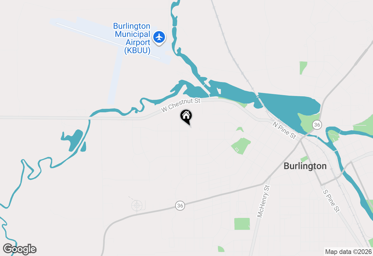Map of 616 Briody St, Burlington, WI 53105