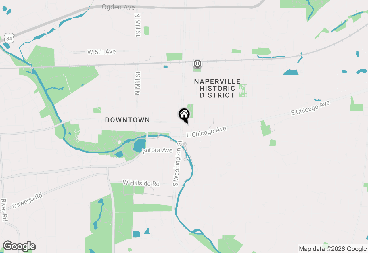 Map of 218 S Washington Street, Naperville, IL 60540