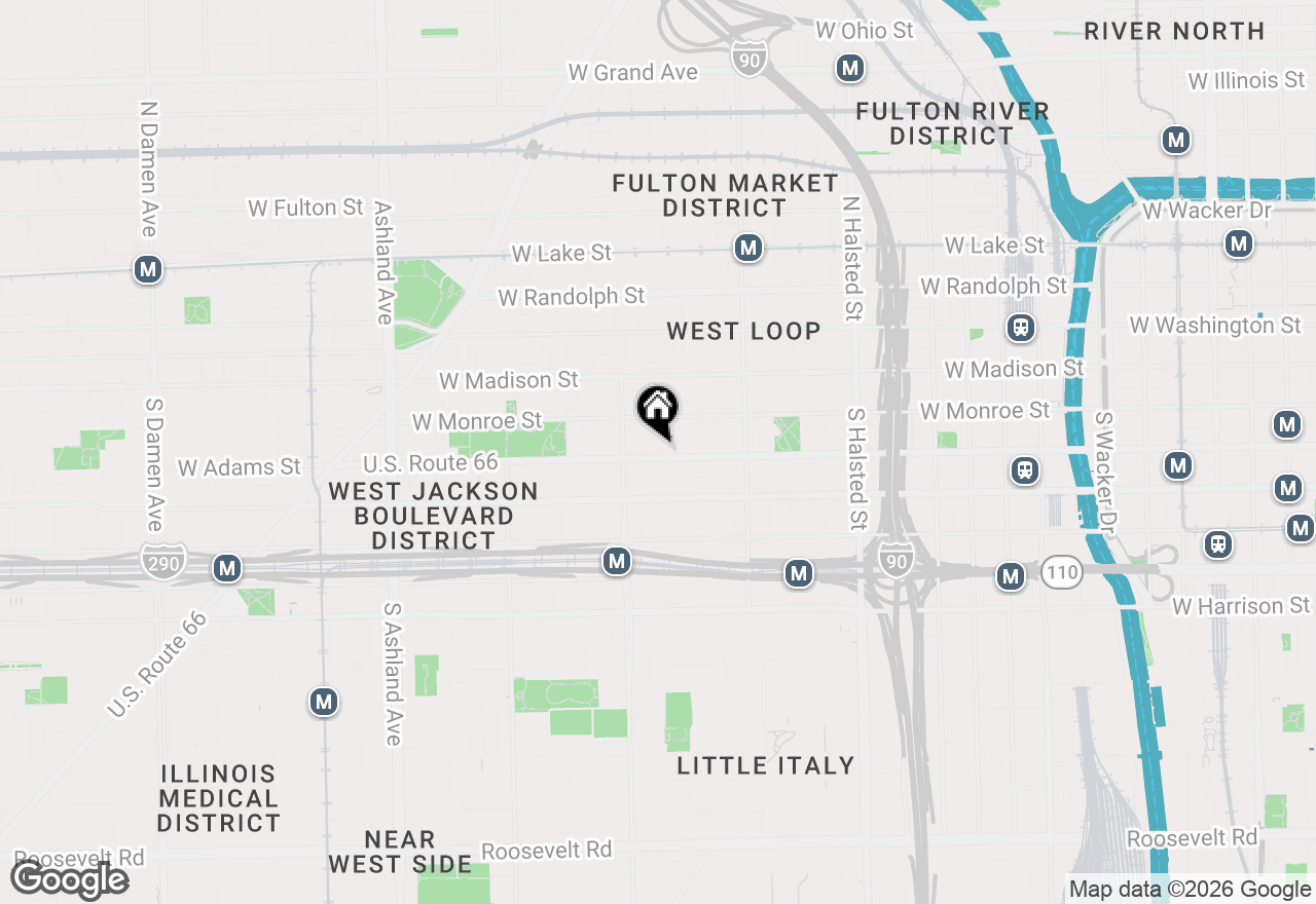 Map of 1124 W Adams Street #5E, Chicago, IL 60607