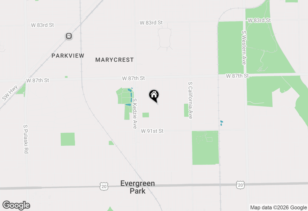 Map of 8900 S Utica Avenue, Evergreen Park, IL 60805