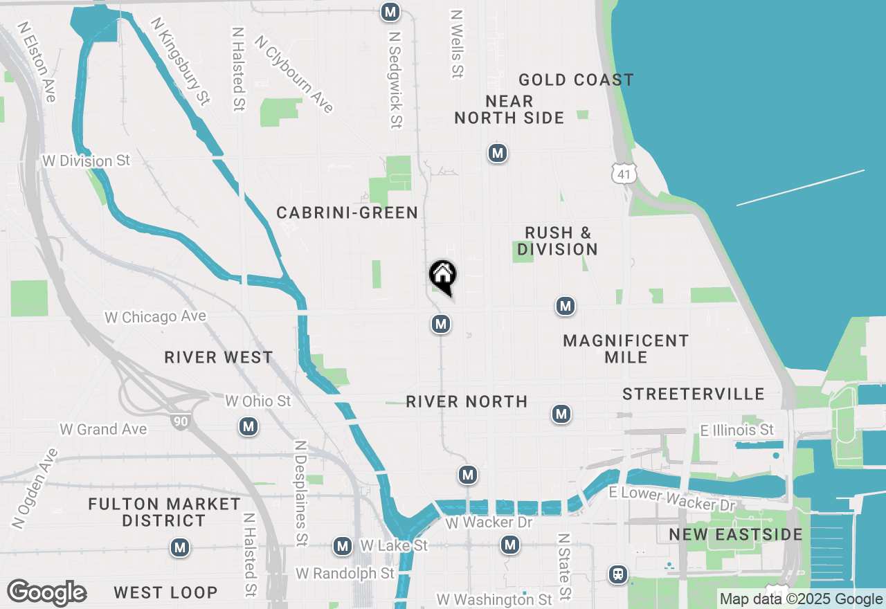 Map of 809 N Franklin Street #3R, Chicago, IL 60654
