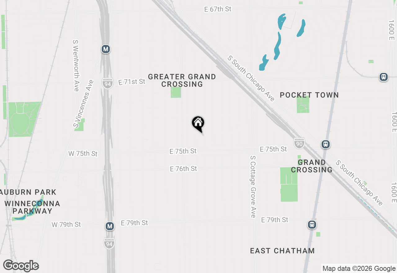 Map of 7408 S Eberhart Avenue #1R, Chicago, IL 60619