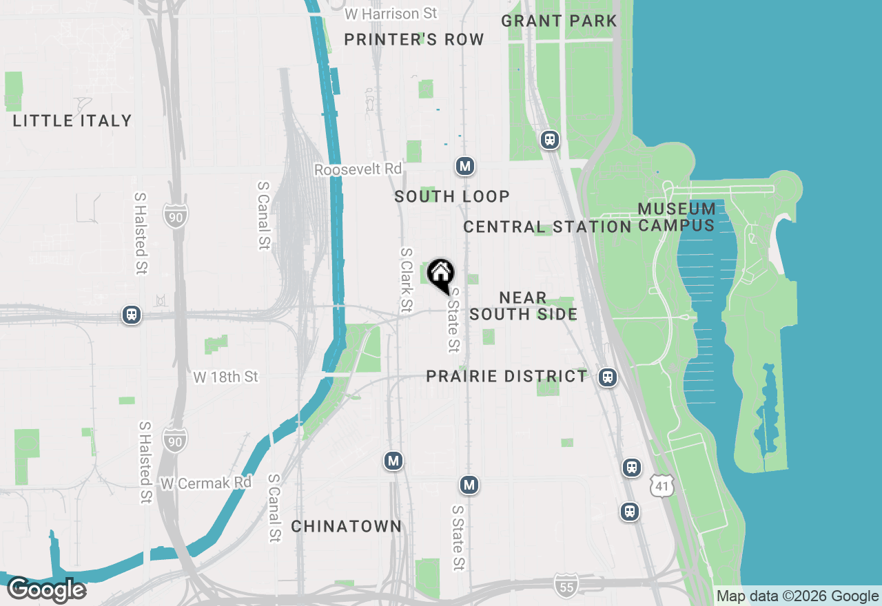 Map of 1530 S State Street #12N, Chicago, IL 60605