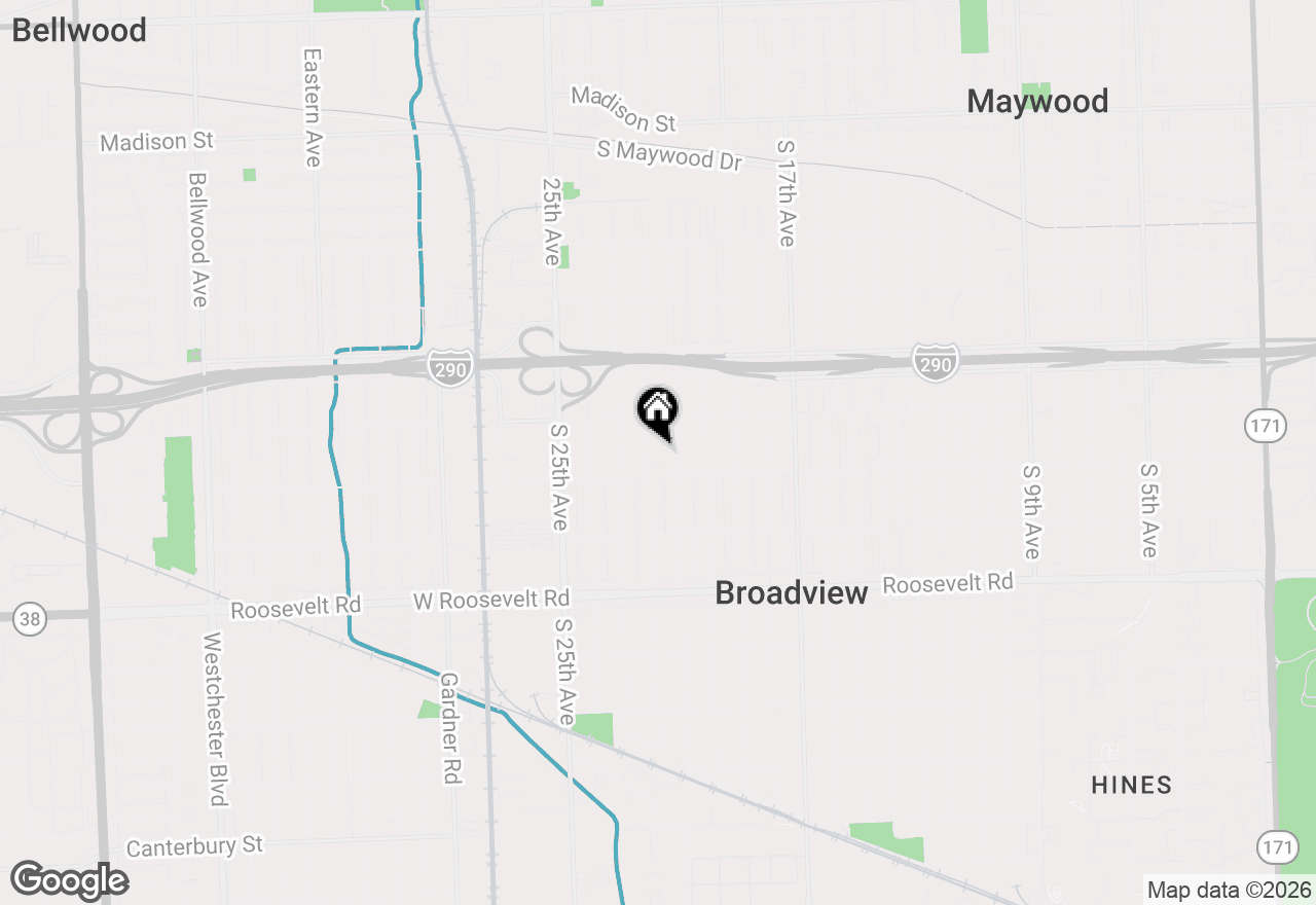 Map of 1925 S 22nd Avenue, Maywood, IL 60153