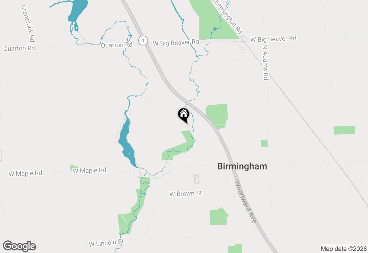 Map of 583 N Old Woodward Avenue, Birmingham, MI 48009
