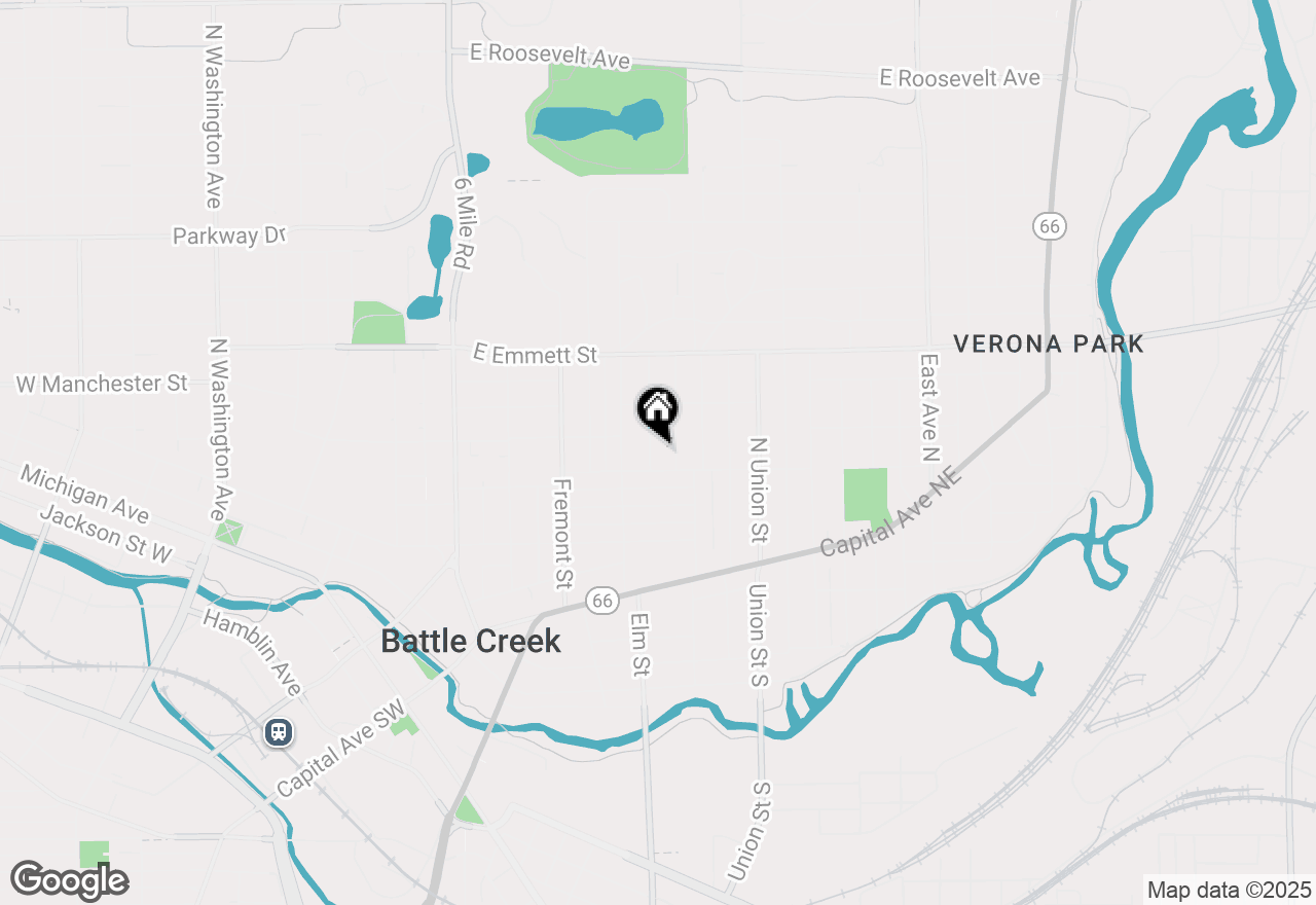 Map of 14 Elizabeth Street, Battle Creek, MI 49017