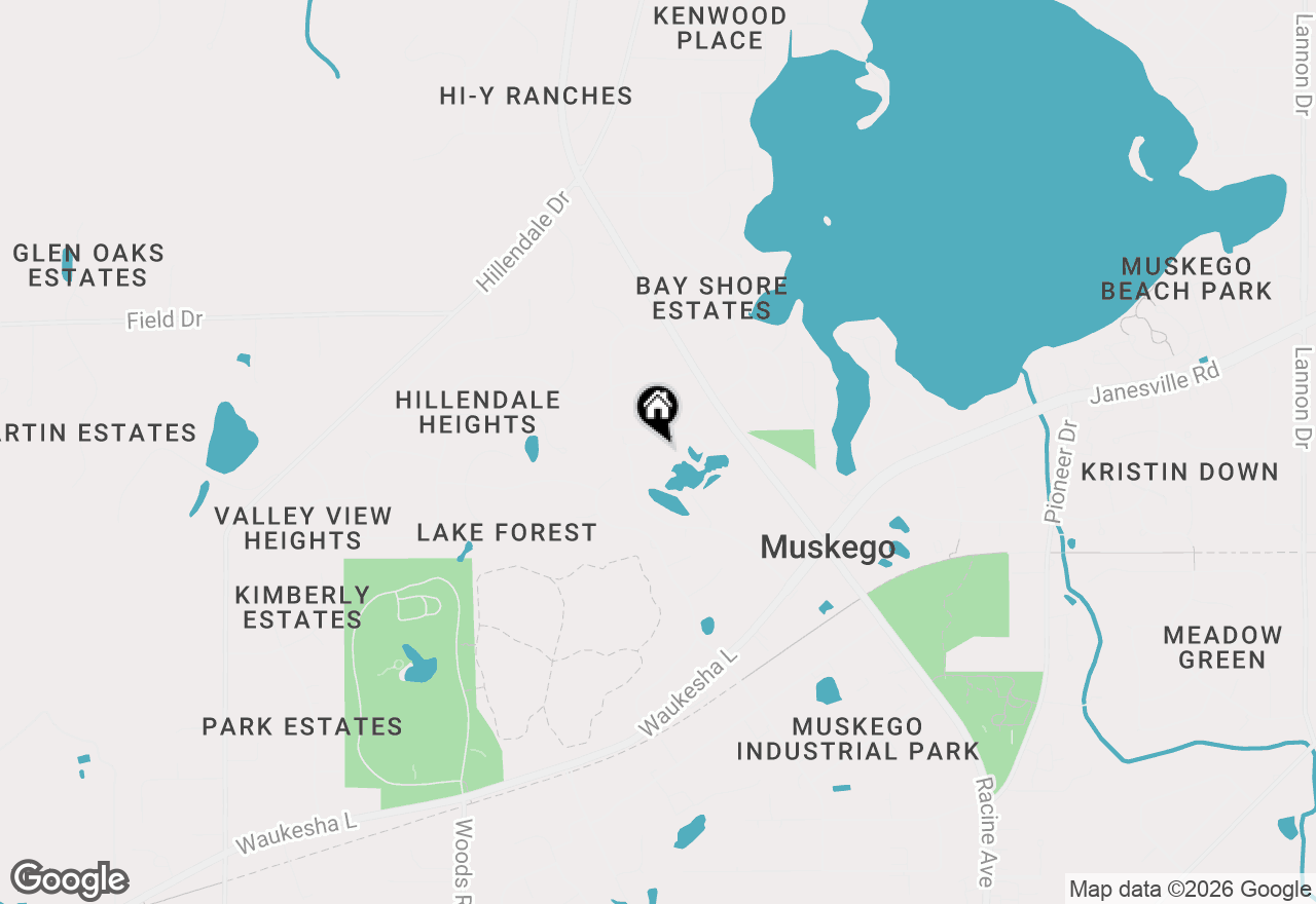 Map of S77W19432 Lakewood Dr, Muskego, WI 53150