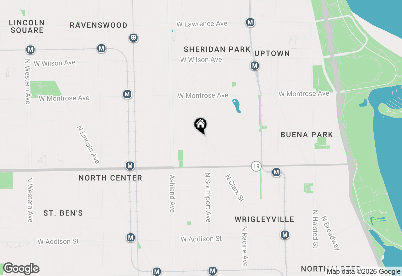 Map of 1418 W Warner Avenue, Chicago, IL 60613
