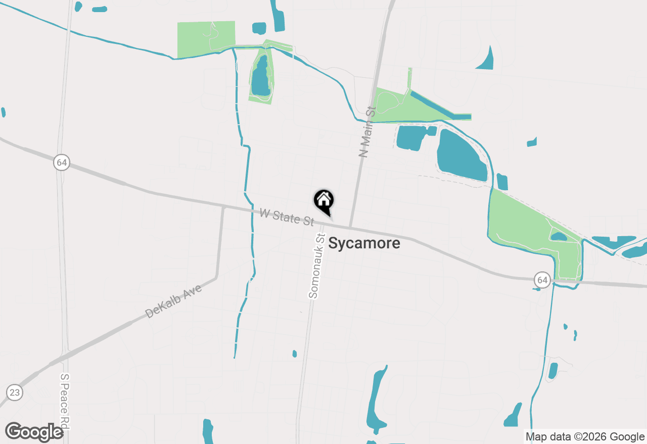 Map of 336 E Cloverlane Drive, Sycamore, IL 60178