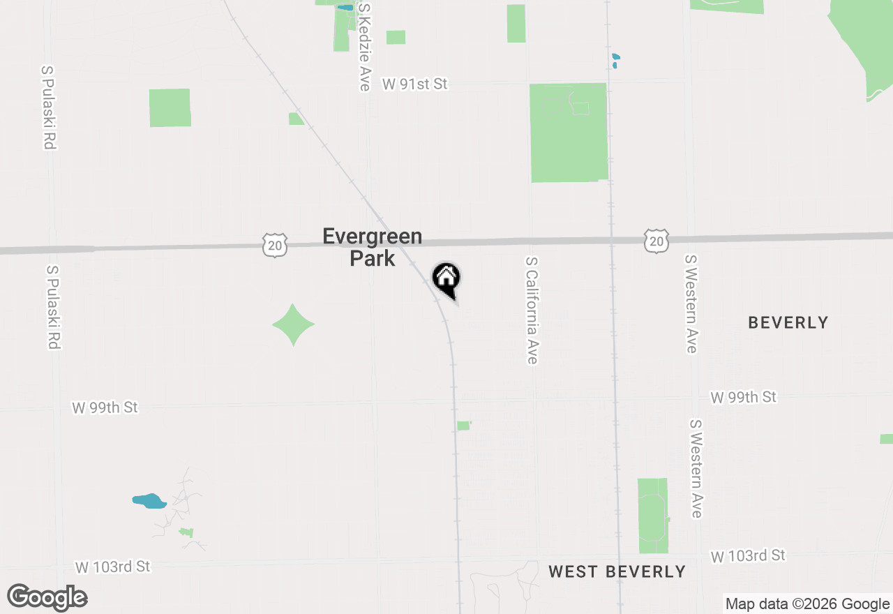 Map of 9630 S Sacramento Avenue, Evergreen Park, IL 60805