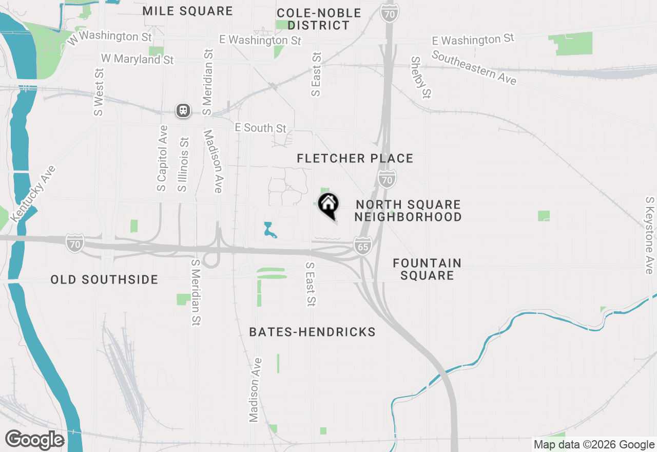 Map of 901 Greer Street, Indianapolis, IN 46203