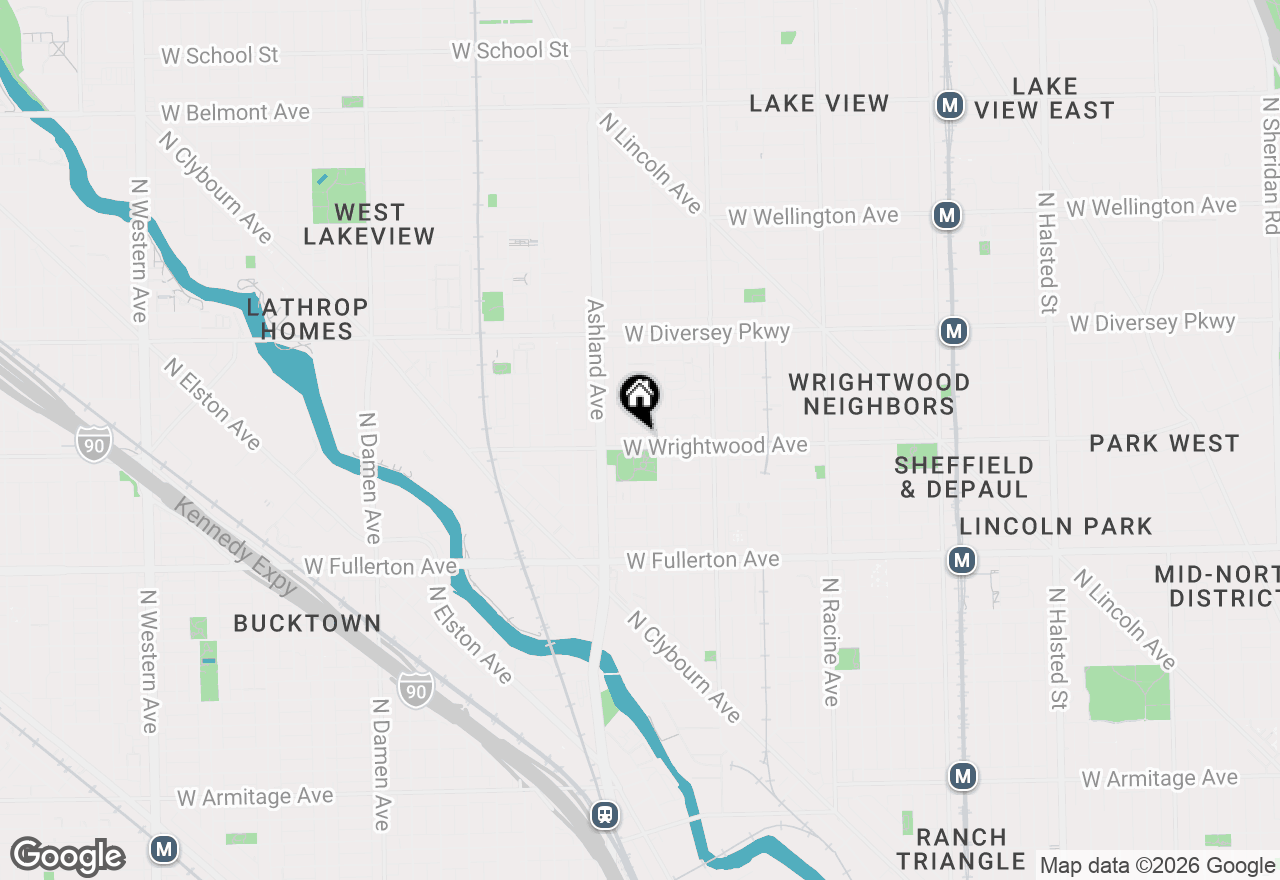 Map of 1516 W Wrightwood Avenue #2, Chicago, IL 60614