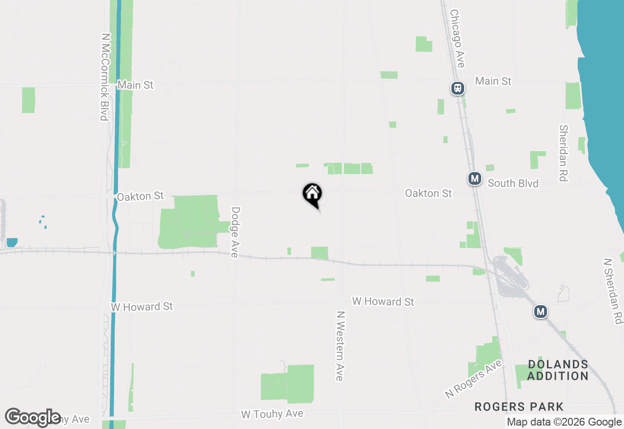 Map of 1423 Kirk Street, Evanston, IL 60202