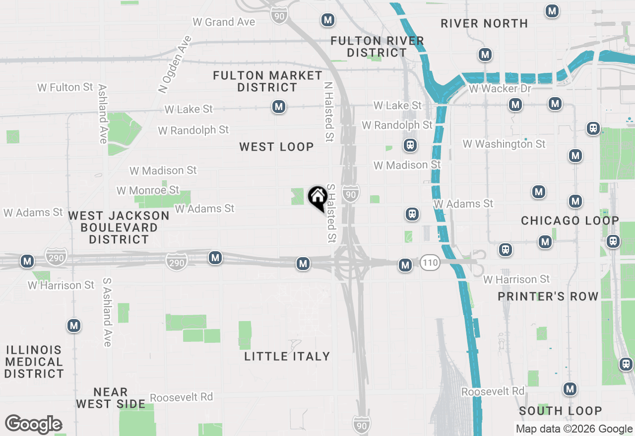 Map of 216 S Green Street #3N, Chicago, IL 60607