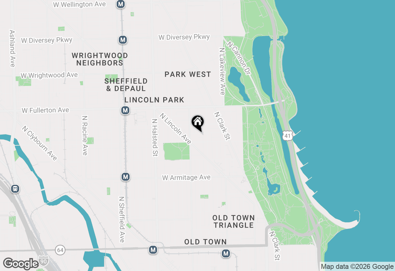 Map of 531 W Grant Place, Chicago, IL 60614