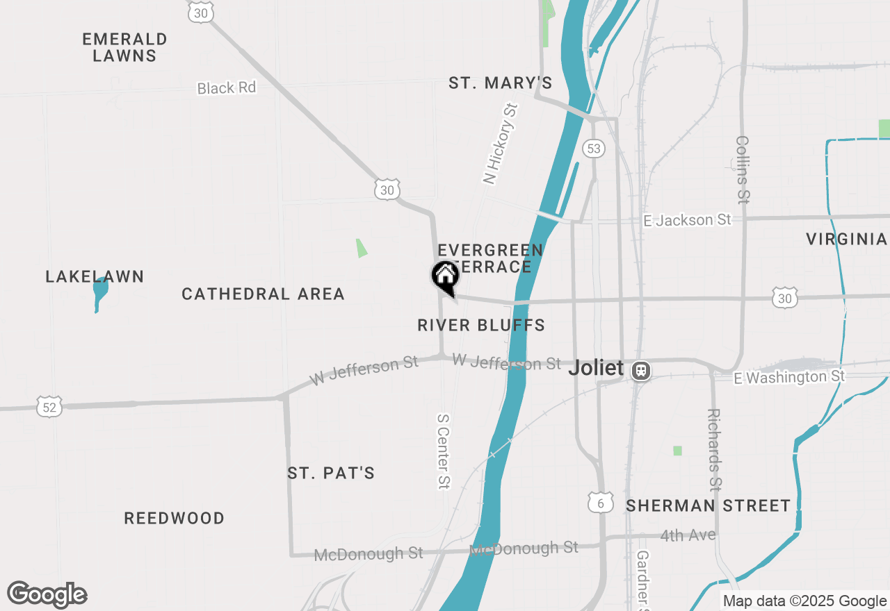 Map of 256 N Center Street, Joliet, IL 60435