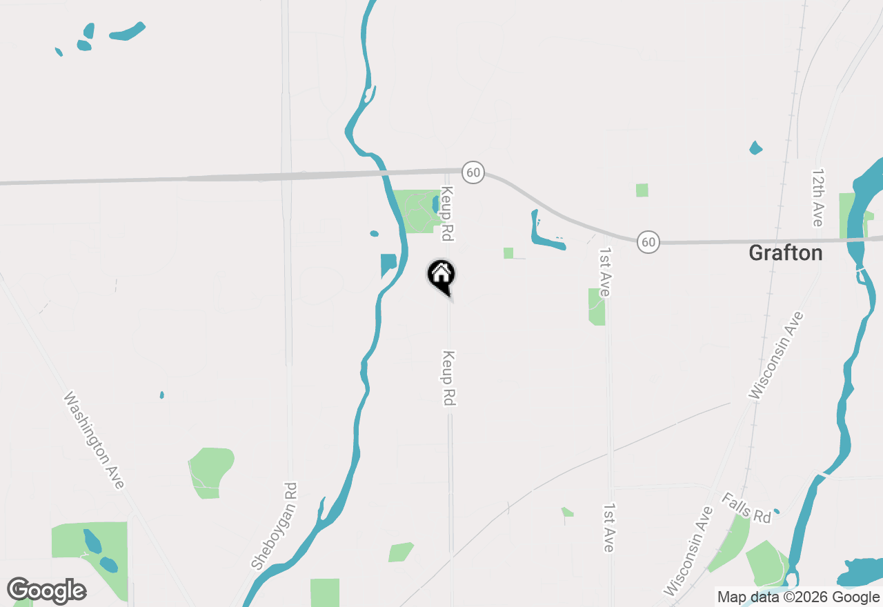 Map of 1338 Chickadee Ln, Grafton, WI 53024