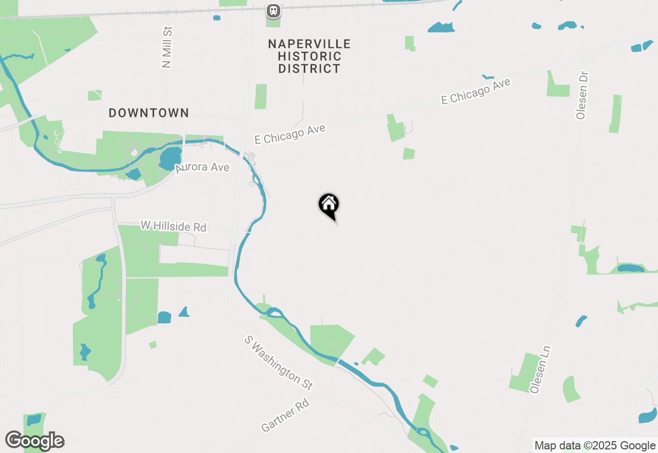 Map of 436 E Hillside Road, Naperville, IL 60540