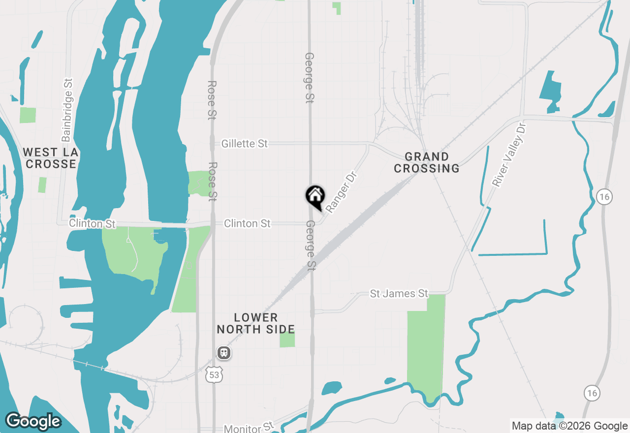 Map of 1312 George St, La Crosse, WI 54603