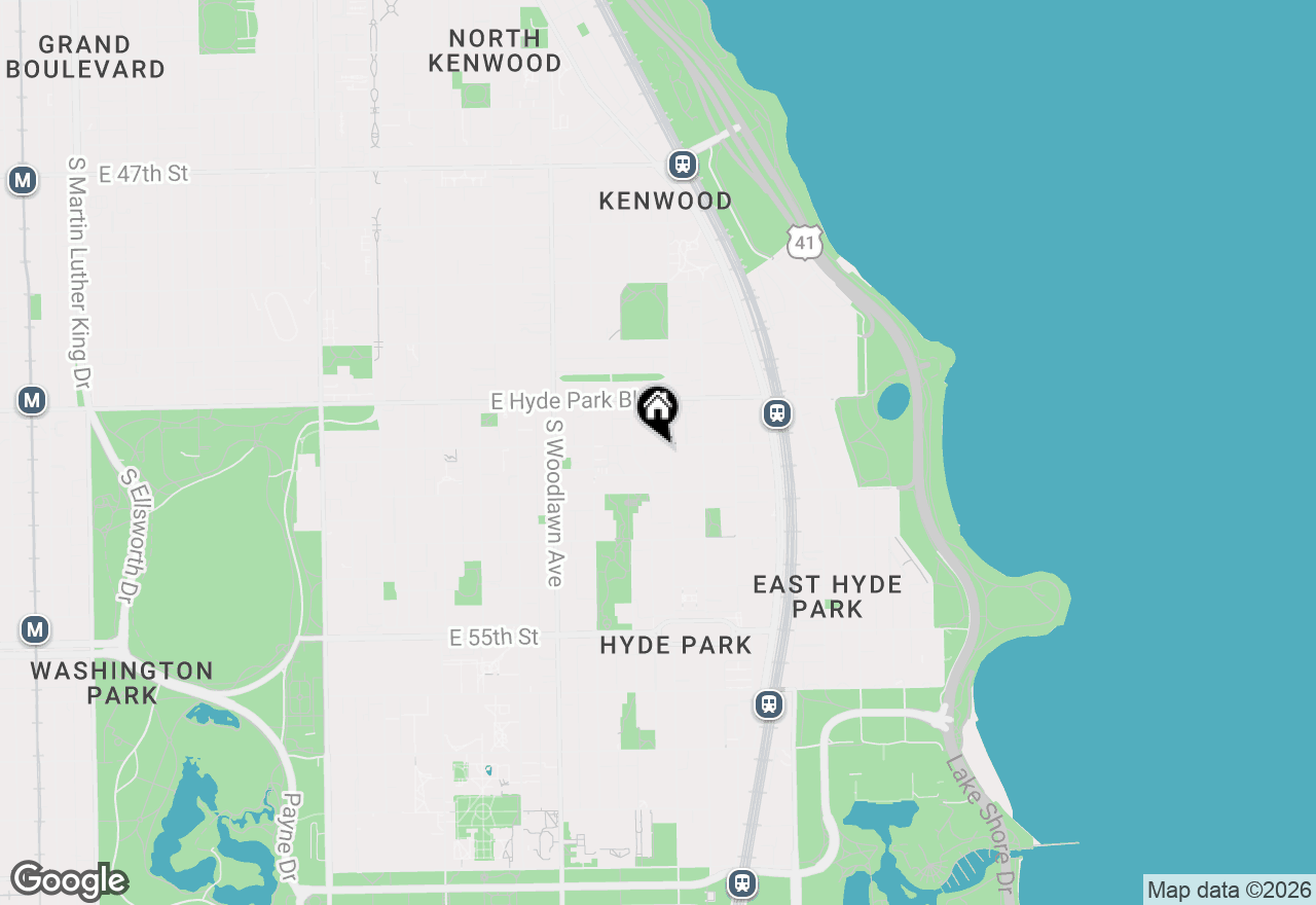 Map of 1365 E 52nd Street #1E, Chicago, IL 60615