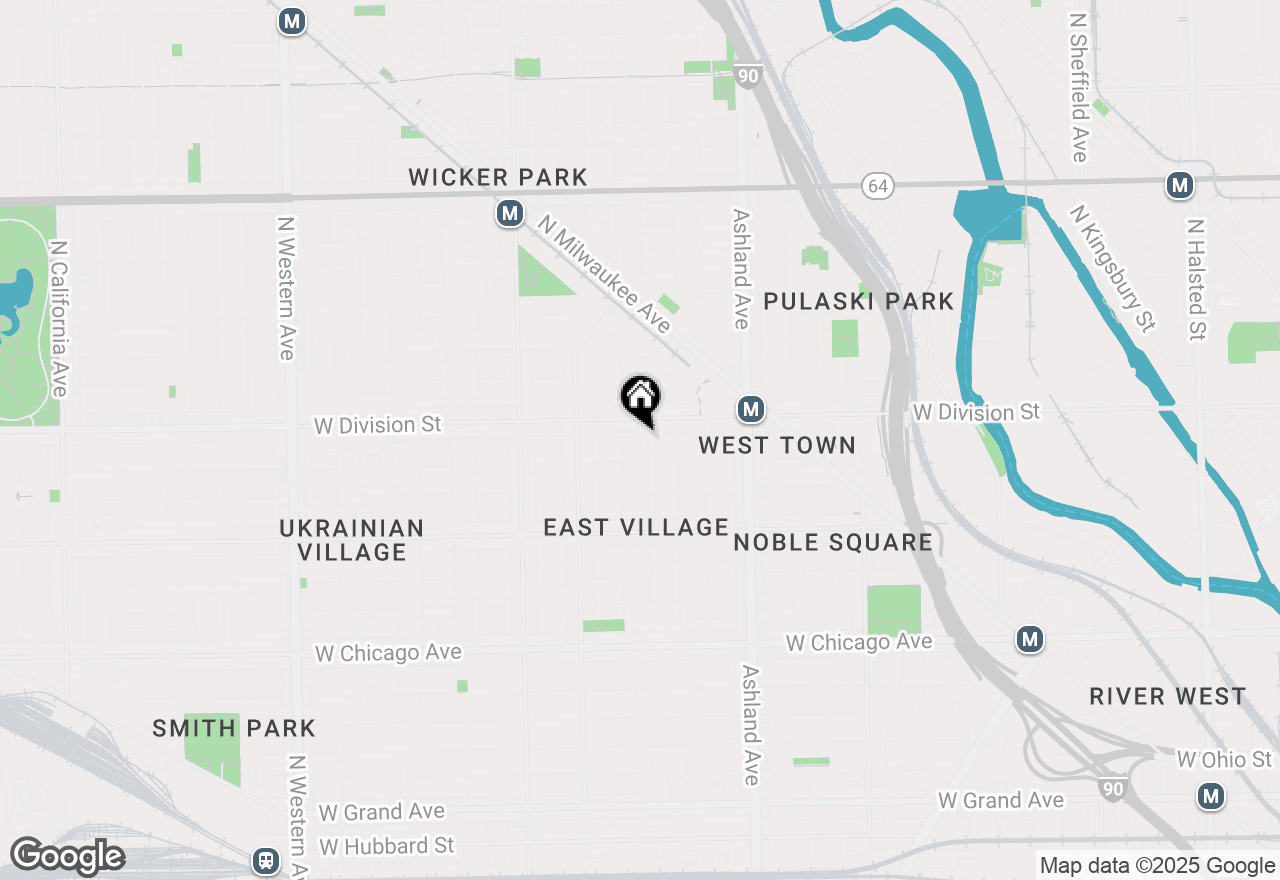Map of 1137 N Wood Street #3G, Chicago, IL 60622