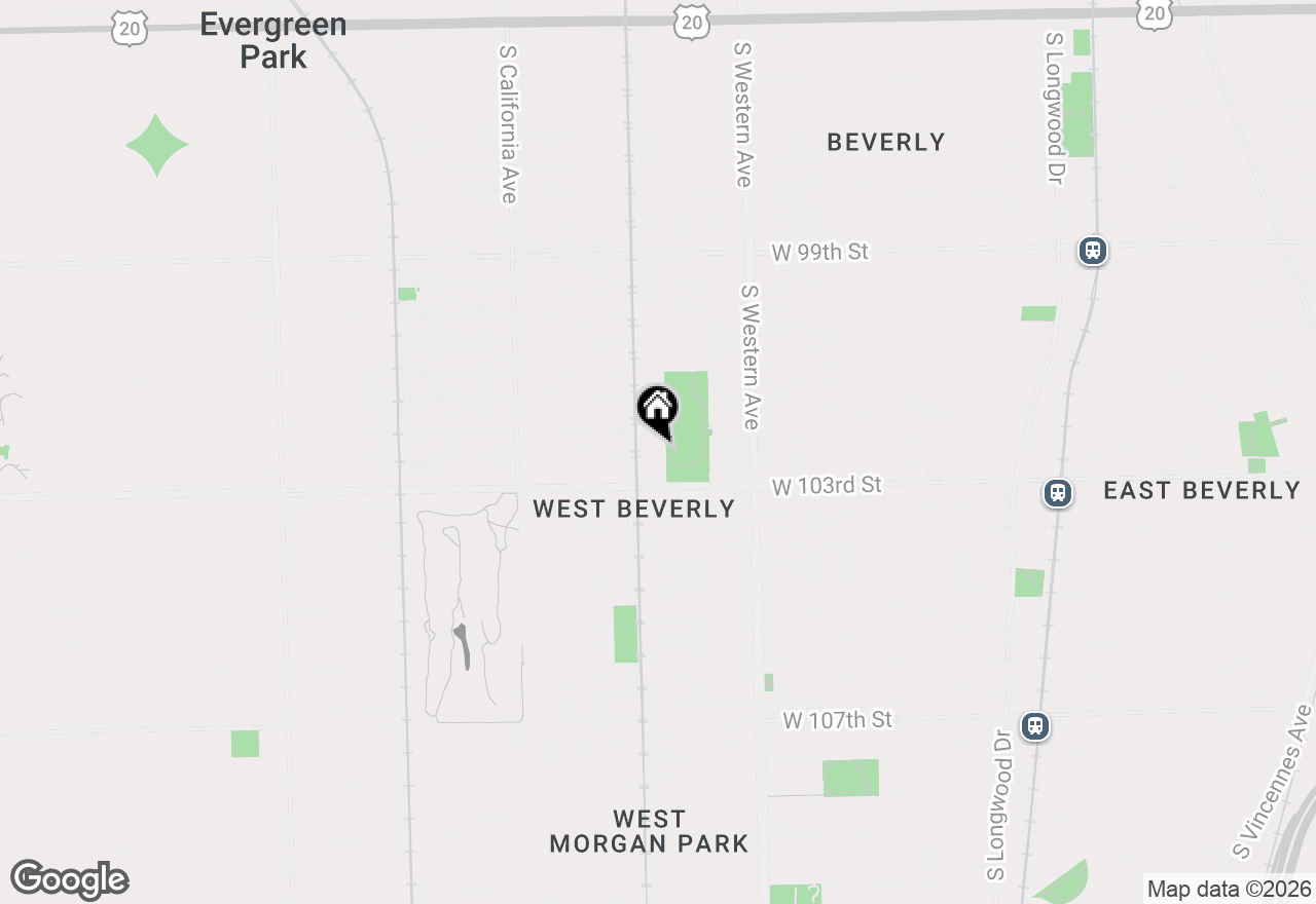 Map of 2536 W 102nd Place, Chicago, IL 60655