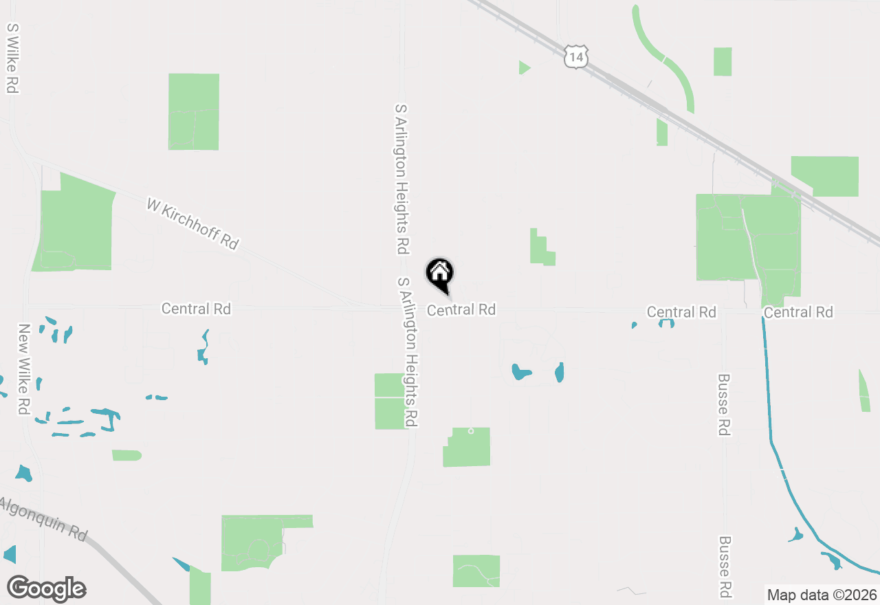 Map of 332 E Central Road, Arlington Heights, IL 60005