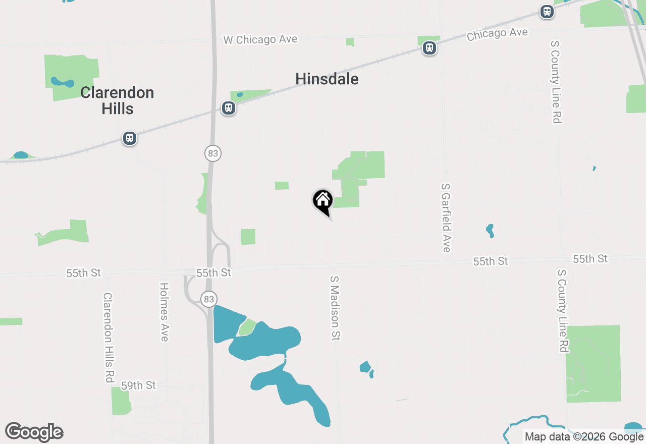 Map of 821 S Thurlow Street, Hinsdale, IL 60521