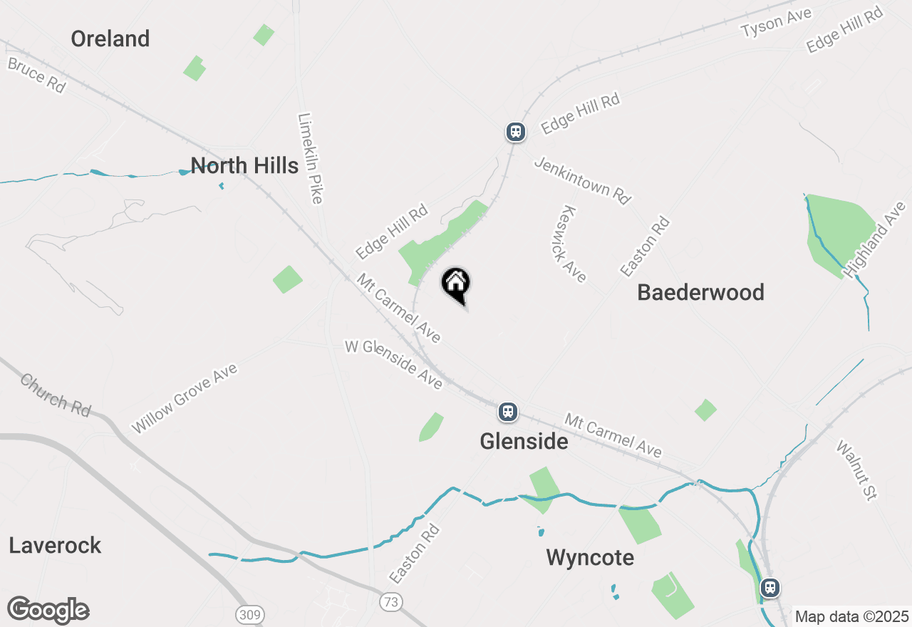 Map of 141 Roslyn Avenue, Glenside, PA 19038